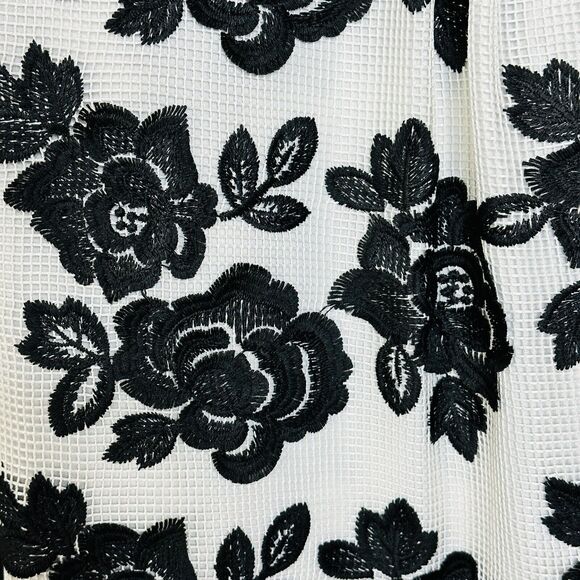 Eva Franco Stretch Black Floral Sleeveless Ponte Knit Dress Women's Size 6 NWT - Picture 8 of 11